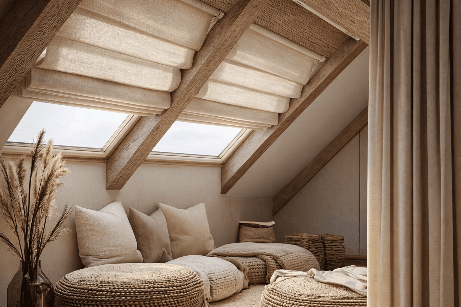 Как выбрать шторы для мансардных окон: советы и идеи для стильного интерьера